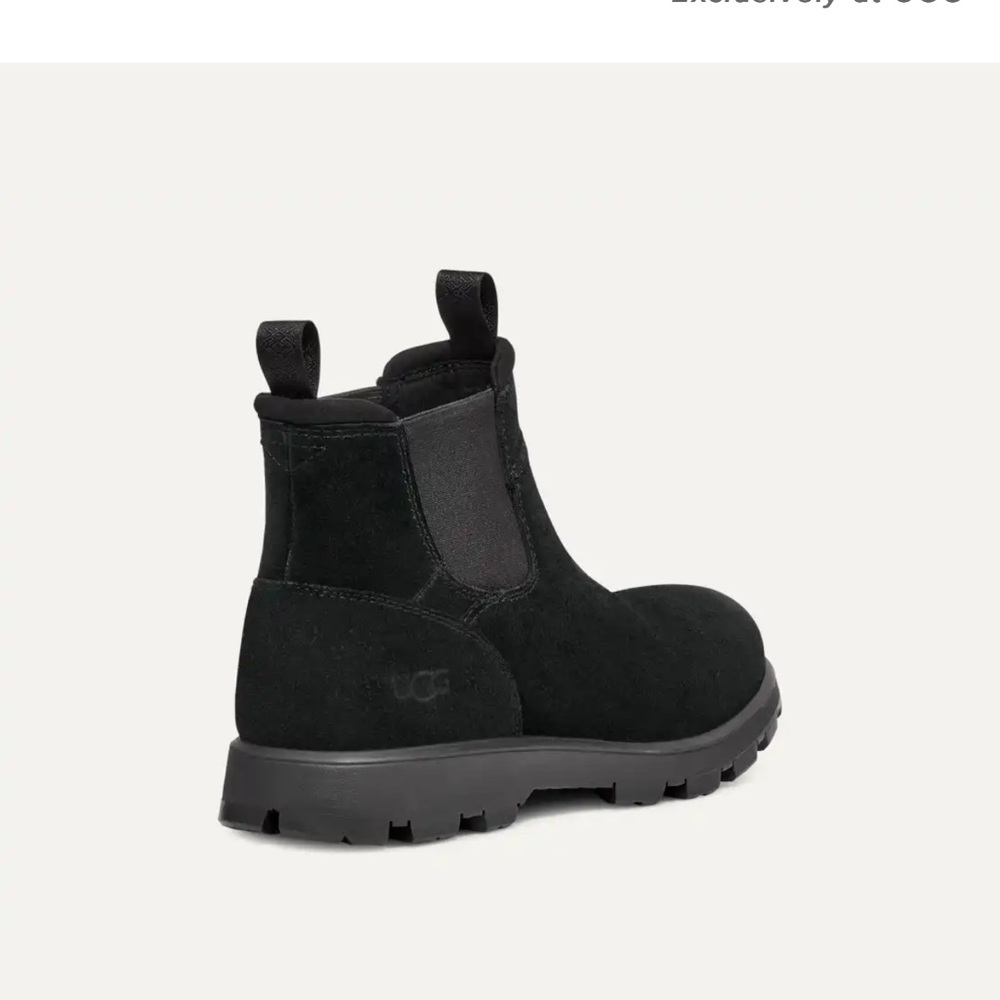 NWOT UGG Sz 40 M7 W9 Black Waterproof Suede Sherpa Hillmont Chelsea Ankle Boots - Picture 3 of 15